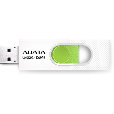 Флешка USB ADATA UV320 (AUV320-128G-RWHGN), 128Gb, USB 3.2 Gen1, R/W 100/30, белый/зеленый