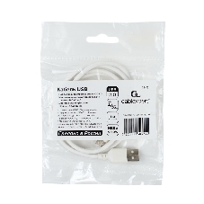 Кабель USB2.0 Cablexpert (RU) AM/Type-C CCP-USB2-AMCM-1M-RU-W, 3A, 36Вт, QC3.0, медь, двойной экран, 1м, белый, пакет