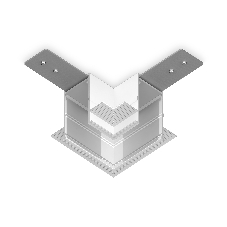 GL1039 WH белый коннектор угловой для встраиваемого магнитного шинопровода Magnetic 220V 80*80*47