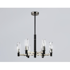 Люстра Ambrella light LH55501/6 SN/BK/CL сатин никель/черный/прозрачный E14*6 max 40W D570*760