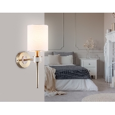Настенный светильник Ambrella light LH72375 DBS/WH темная латунь/белый E14 max 40W 190*120*370
