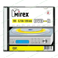Диск DVD-R Mirex 4.7 Gb, 16x, Slim Case (1), (1/200)