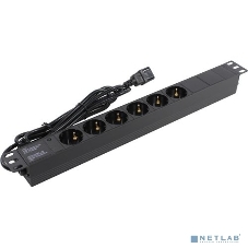 Блок розеток горизонтальный ExeGate ServerPro PDU-19H604 Al-6S-C14-2.5, 19