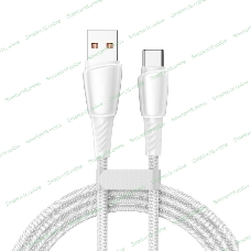 Кабель USB-A – Type-C, 5А, 100Вт, 1м, в белой нейлоновой оплетке Rexant