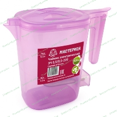 Чайник электрический Мастерица ЭЧ 0,5/0,5-220, пластиковый, сиреневый прозрачный, 0,5л, 500 Вт, (в уп. 10 шт)