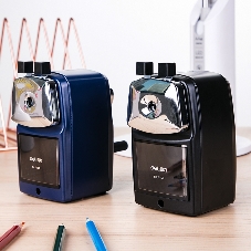 Точилка для карандашей механическая Deli 71156BLUE, 1 отверстие, металл, синий