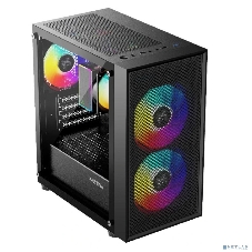 Компьютерный корпус XASTRA A305M 3FRGb Black mATX/Mesh/ tempered glass / 2x140мм + 1x120мм FRGb fans/ A305M-2FC14F-1FC12F