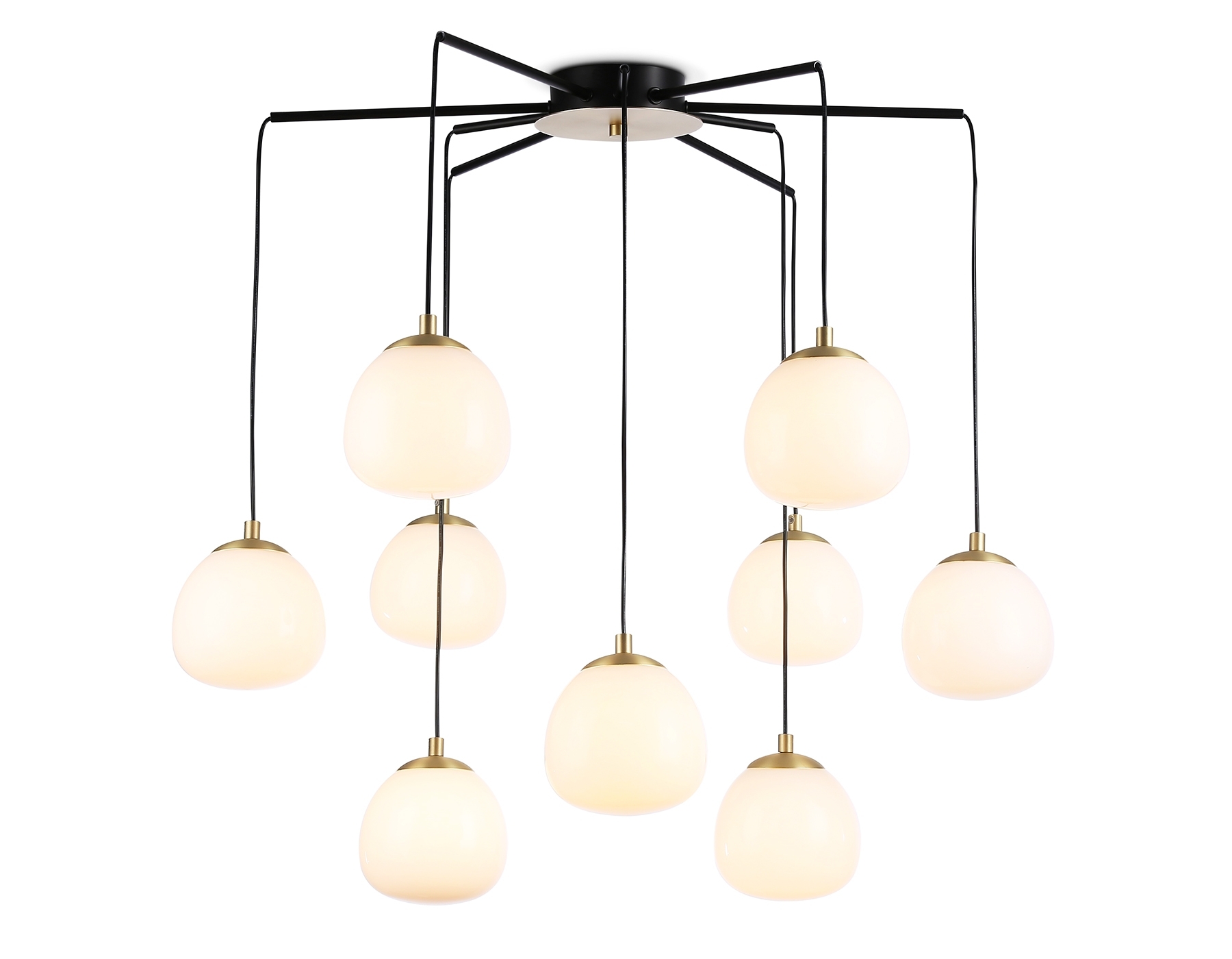 Светильник Ambrella light LH51001/6+3 SGD/BK/FR золотой песок/черный /белый матовый G9*9 max 28W D750*700