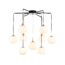 Светильник Ambrella light LH51001/6+3 SGD/BK/FR золотой песок/черный /белый матовый G9*9 max 28W D750*700