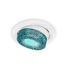 Комплект встраиваемого поворотного светильника Ambrella light XC7651063 SWH/BL белый песок/голубой MR16 GU5.3 (C7651, N7194)