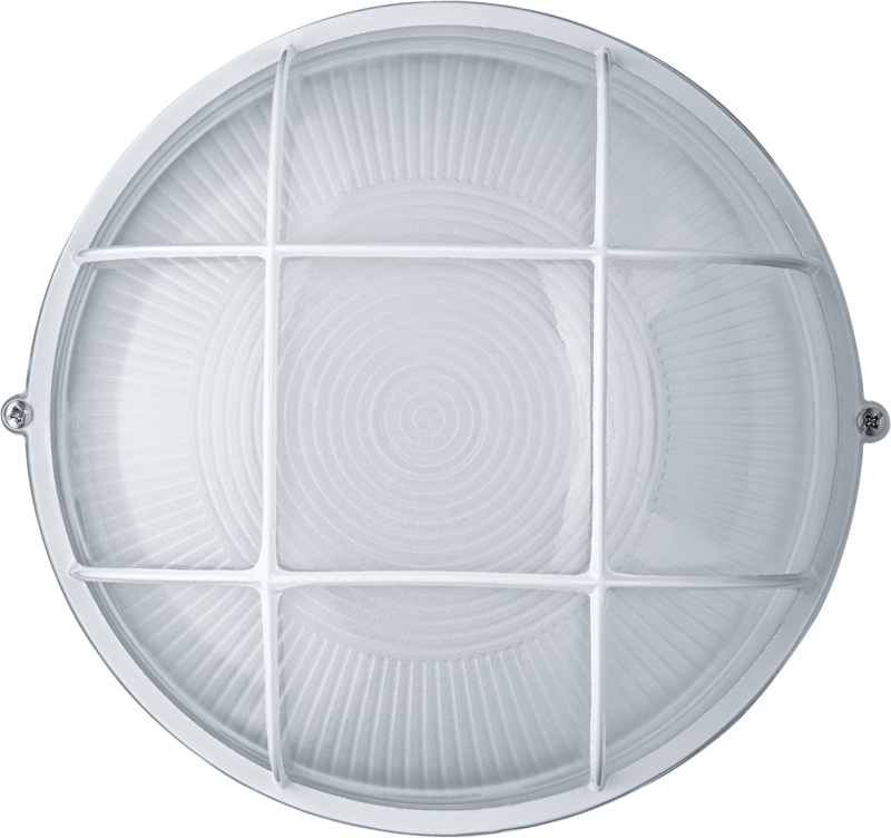 Светильник Navigator ЛОН NBL-R2-100-E27/WH 1х100Вт E27 IP54 (аналог НПБ 1102 бел. круг с решеткой 100Вт)