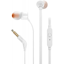 Проводные наушники JBL Tune 110 белый, внутриканальные, Jack 3.5 мм