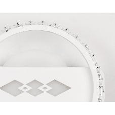 Настенный светодиодный светильник с хрусталем Ambrella light FA221 WH белый LED 6400K+3000K 24W D200*40