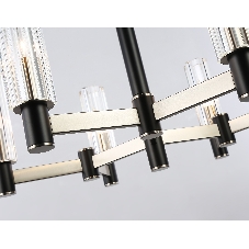 Люстра Ambrella light LH55501/6 SN/BK/CL сатин никель/черный/прозрачный E14*6 max 40W D570*760