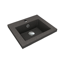 Тумба под раковину Bau Stil Loft black brushed, раковина кварцевая BAU Stil 40, черный металлик