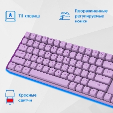 Комплект клавиатура+мышь AULA AC306 беспроводной, USB, 1600 DPI, сиреневый