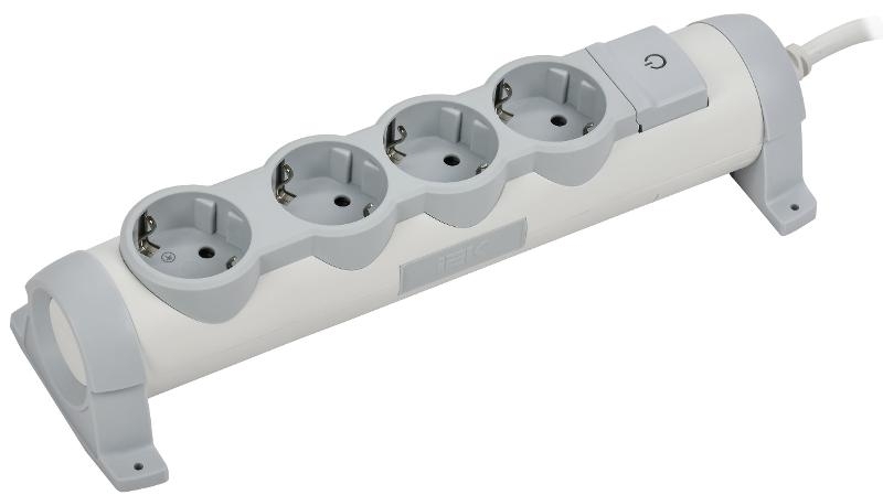 Удлинитель У04К 4 места 2P+PE 5м 3х1,5мм2 16А белый COMFORT