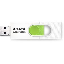 Флешка USB ADATA UV320 (AUV320-256G-RWHGN), 256Gb, USB 3.2 Gen1, R/W 100/30, белый/зеленый
