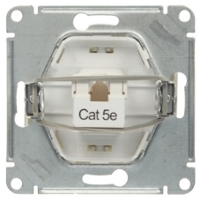 Механизм розетки комп. 1-м СП Glossa RJ45 CAT.5E алюм. SchE GSL000381K
