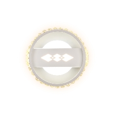 Настенный светодиодный светильник с хрусталем Ambrella light FA221 WH белый LED 6400K+3000K 24W D200*40