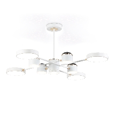Люстра светодиодная на штанге Ambrella light FL51627/9+4 WH/FGD белый/золото 132W 3000-6000K D850*370 (без ПДУ)