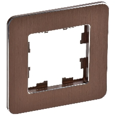 Рамка 1-мест. РУ-1-1-Бр RE AL IEK BRITE DECOR Коричневый металл скругл.угол