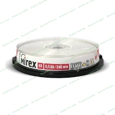 Диск DVD+R Mirex 8.5 Gb, 8x, Cake Box (10), Ink Printable, Dual Layer (10/300)