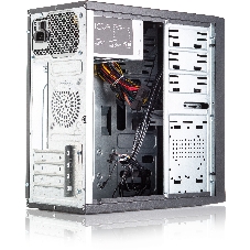 Компьютерный корпус с блоком питания 450Вт. Сase Forza mATX, 450W, 2xUSB 3.0, Black, w/o FAN, 12 см fan PSU, power cord