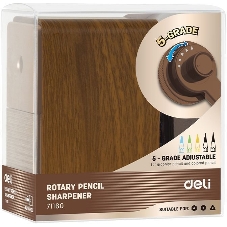 Точилка для карандашей механическая Deli 71160Brown, 1 отверстие, пластик, коричневый