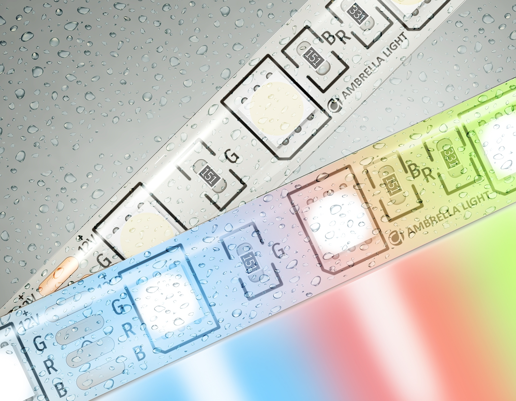 Светодиодная лента Ambrella light GS2302 5050 60Led/ 14.4W m/ 12V IP65 RGB/ 5000*10*2.87mm (4 конт.)