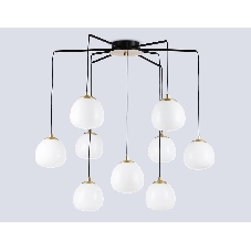 Светильник Ambrella light LH51001/6+3 SGD/BK/FR золотой песок/черный /белый матовый G9*9 max 28W D750*700