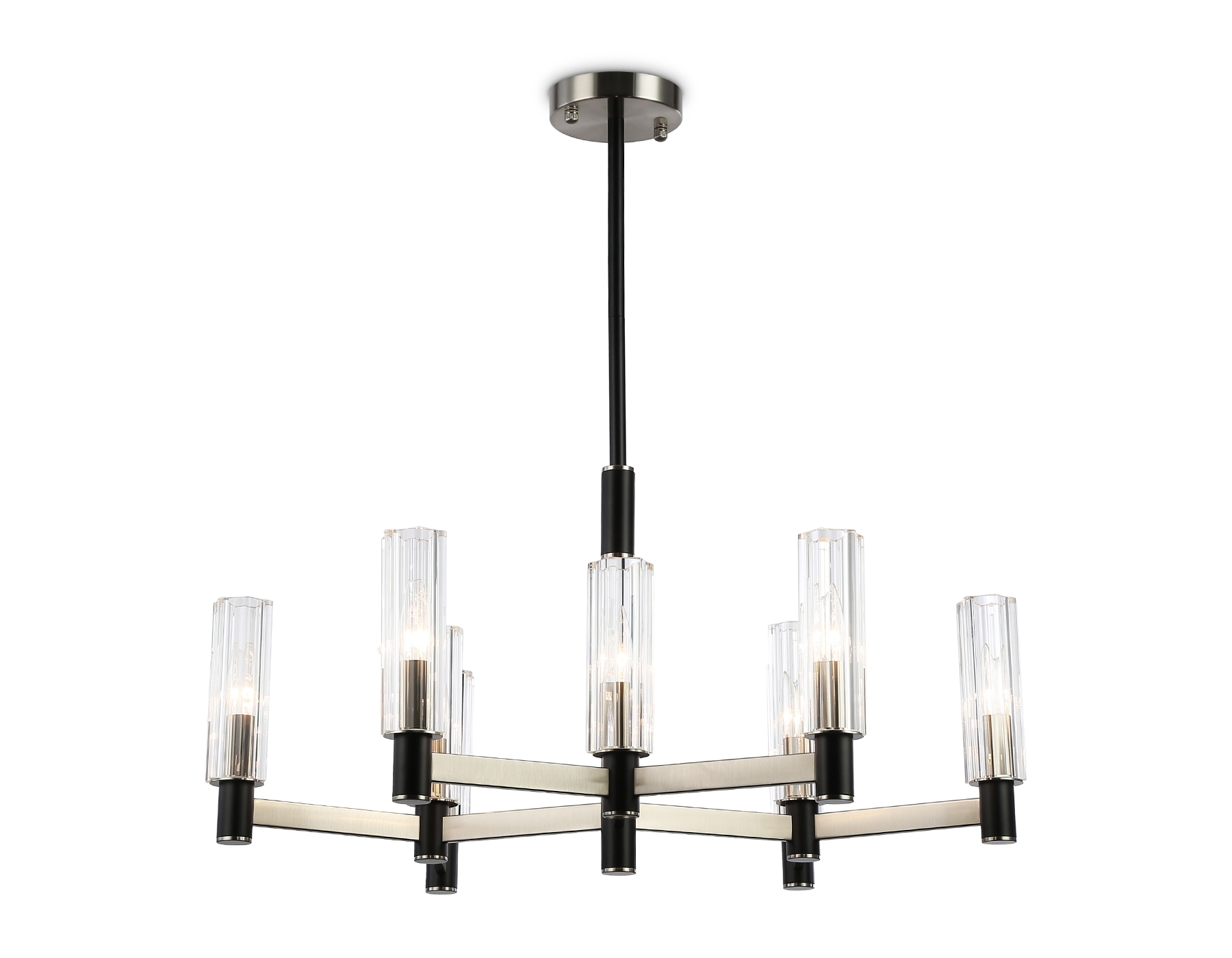 Люстра Ambrella light LH55503/9 SN/BK/CL сатин никель/черный/прозрачный E14*9 max 40W D760*760