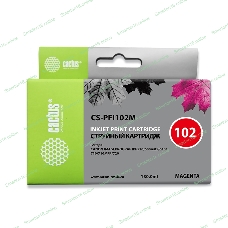Картридж струйный Cactus CS-PFI102M пурпурный (130мл) для Canon IP iPF500/iPF600/iPF700/MFP M40/iPF765/LP17/LP24