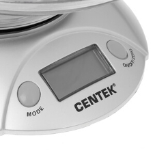 Весы кухонные Centek CT-2451 электронные, чаша, пластик, 5кг серебро/черный