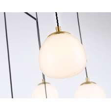 Светильник Ambrella light LH51001/6+3 SGD/BK/FR золотой песок/черный /белый матовый G9*9 max 28W D750*700