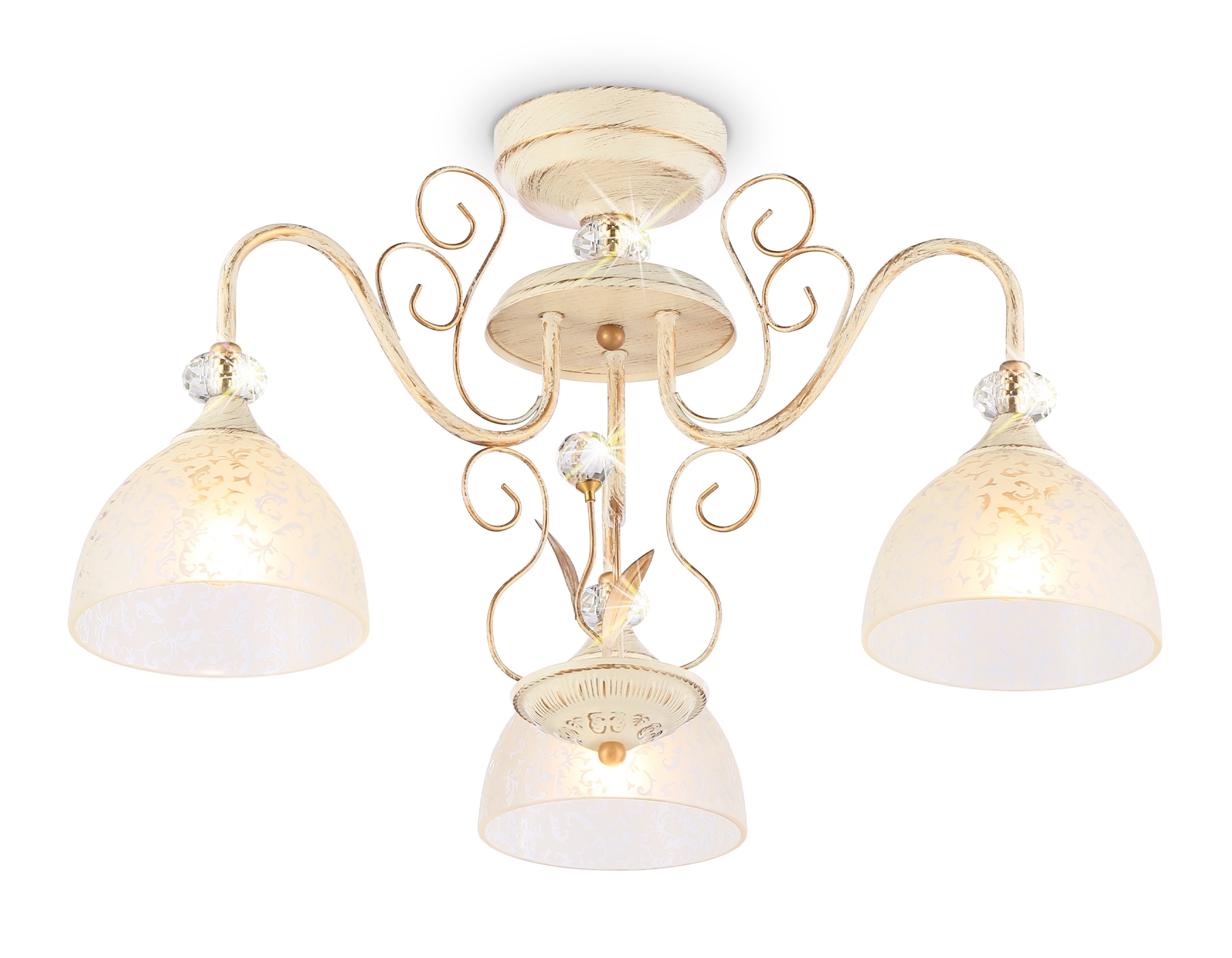 Светильник Ambrella light TR3055/3 BG/GD/FR бежевый/золото/белый матовый E27/3 max 40W D600*380