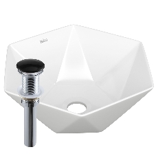 Раковина накладная на столешницу BAU Crystal 40х40, белая + выпуск клик-клак, черный