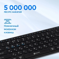Клавиатура Oklick K614W беспроводная, радиоканал, чёрный