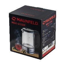 Чайник электрический Maunfeld MGK-612BK, 1.7л, стекло/металл