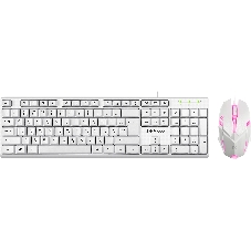 Комплект клавиатура+мышь Defender Motion C-977 проводной, USB, 1600 DPI, белый