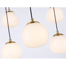 Светильник Ambrella light LH51001/6+3 SGD/BK/FR золотой песок/черный /белый матовый G9*9 max 28W D750*700