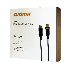 Кабель аудио-видео Digma 1.4v AOC DisplayPort (m)/DisplayPort (m) 10м. позолоченные контакты черный (BHP DP 1.4-10)