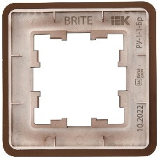 Рамка 1-мест. РУ-1-1-Бр RE AL IEK BRITE DECOR Коричневый металл скругл.угол