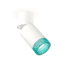 Комплект накладного поворотного светильника Ambrella light XM6312063 SWH/WH/BL белый песок/белый/голубой MR16 GU5.3 (A2220, C6312, N6153)