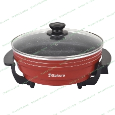Электросковорода Sakura SA-7716R Master Chef 1800-2000Вт 32х9см кругл красн