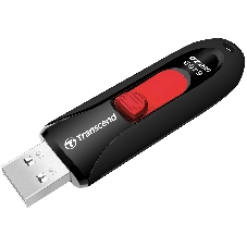 Флешка USB Transcend JetFlash 590 (TS64GJF590K), 64Gb, USB 2.0, R/W 25/15, черный/красный