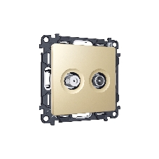 Комплект механизма розетки TV оконечной + SAT 5-862MHz 3.5dB/950-2150MHz 3.5dB ALFA Шампань QUANT (AP6133, VM217) MA613310