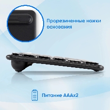 Клавиатура Oklick K614W беспроводная, радиоканал, чёрный