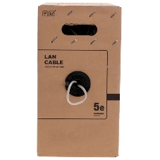 Кабель витая пара Rexant U/UTP, cat.5e, PVC нг(А)-LS, 4х2х0,52мм, 4PR, 24AWG, INDOOR, SOLID, серый, 305м