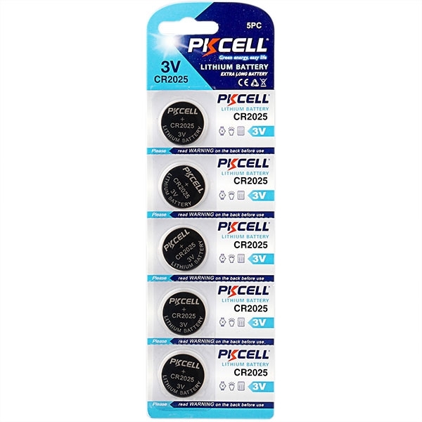 Литиевый элемент питания PKCELL CR2025-5B тип - CR2025 5 шт в блистере